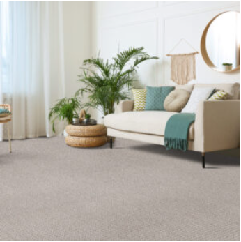 Premium beige carpet installed in a modern home office by Fourth Gen Flooring in Cedar Rapids, Iowa, providing comfort, durability, and professional craftsmanship.