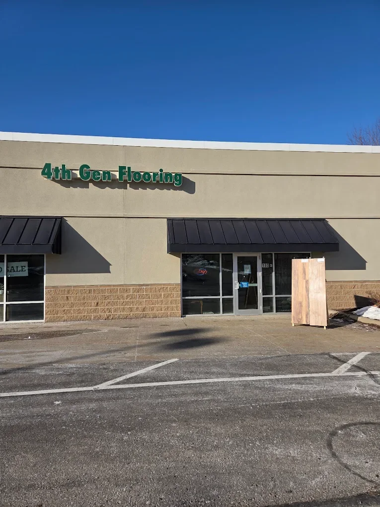 Fourth Gen Flooring storefront, Cedar Rapids, Iowa.  Off Collins road.  Hardwood, vinyl, carpet and tile flooring store