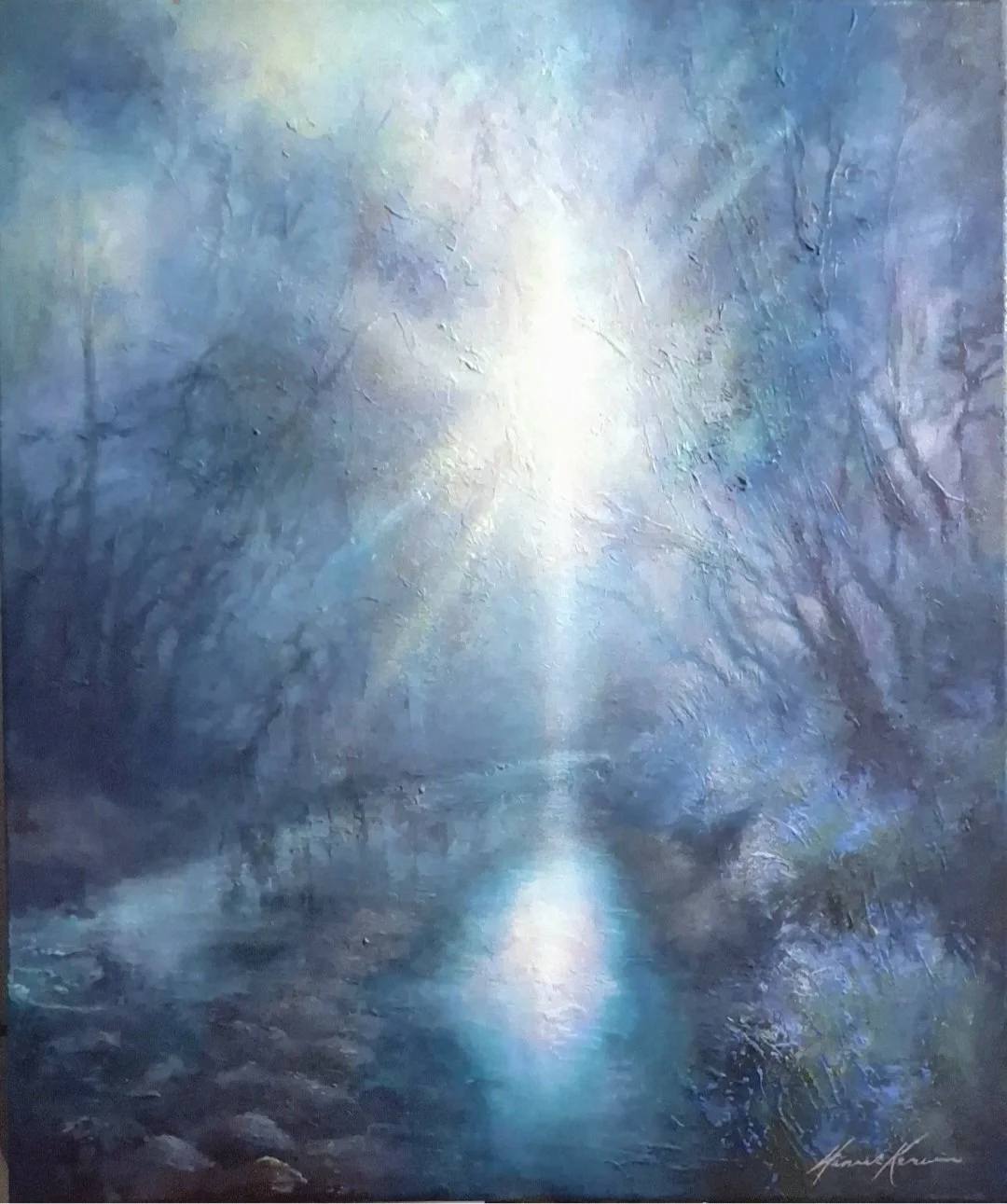 River Greta Burton in Lonsdale. Magical Early  Morning Light
