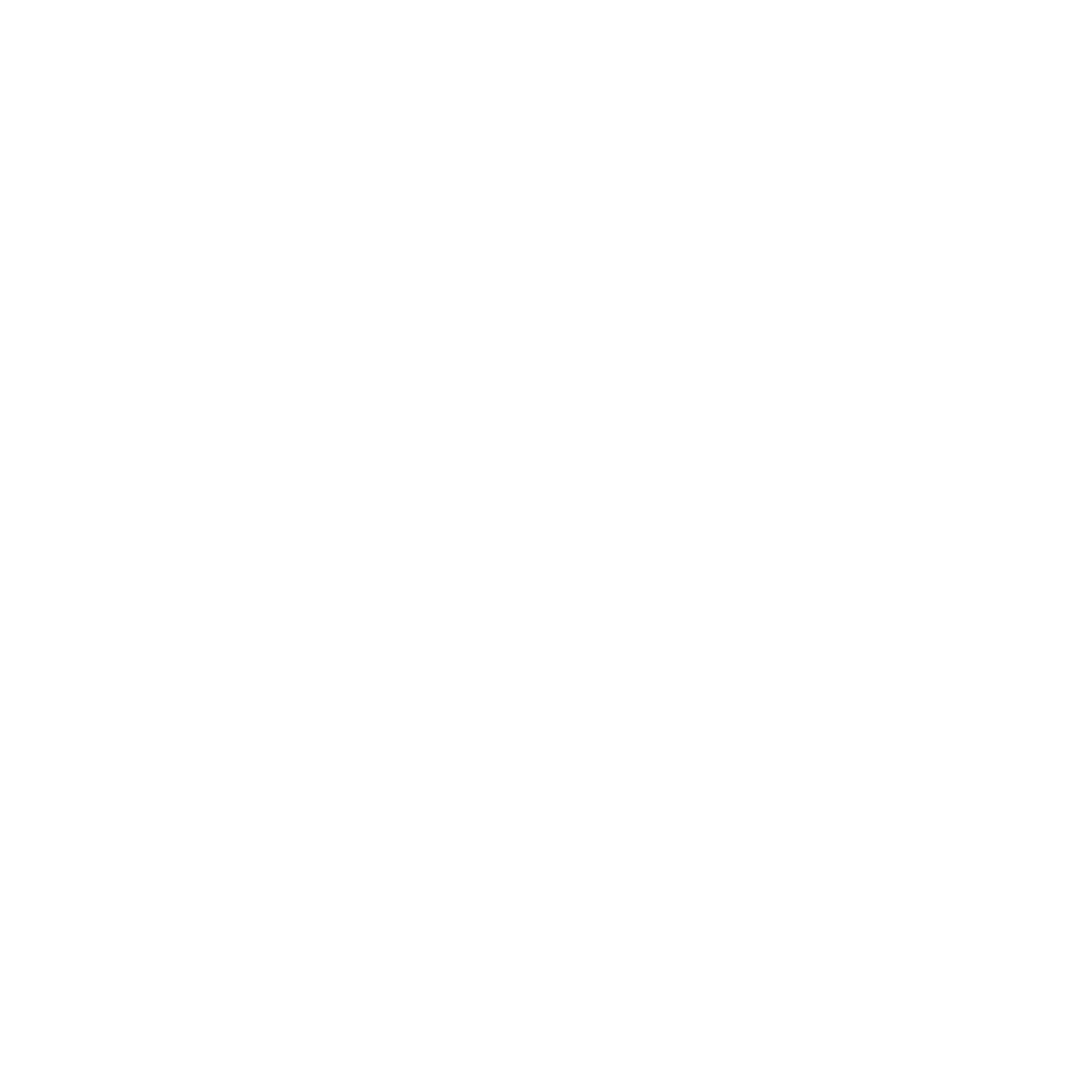 White outline drawing of a cat's face with a smiling expression on a black background.