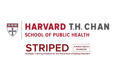 Harvard T.H. Chan School of Public Health logo with striped public health incubator logo for eating disorder prevention