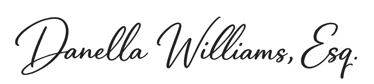 Signature text reading 'Daniella Williams, Esq.' in black cursive font.
