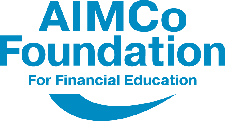 A logo of AIMCo Foundation who supports JA Southern Alberta with donations towards programming and events