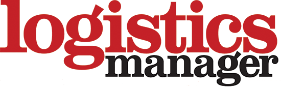 Text that reads "logistics manager" with "logistics" in large red font and "manager" in smaller black font, on a white background.