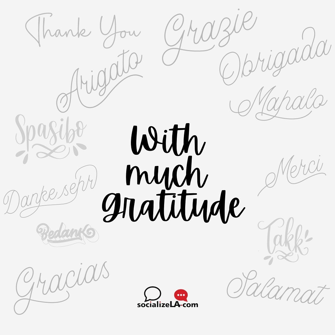 May we all celebrate the goodness of our lives and businesses with lots of gratitude. For us, we are referring to this next season as SocializeLA 2.0 and we couldn't have evolved without our clients, colleagues, and community! 

Next month we celebra