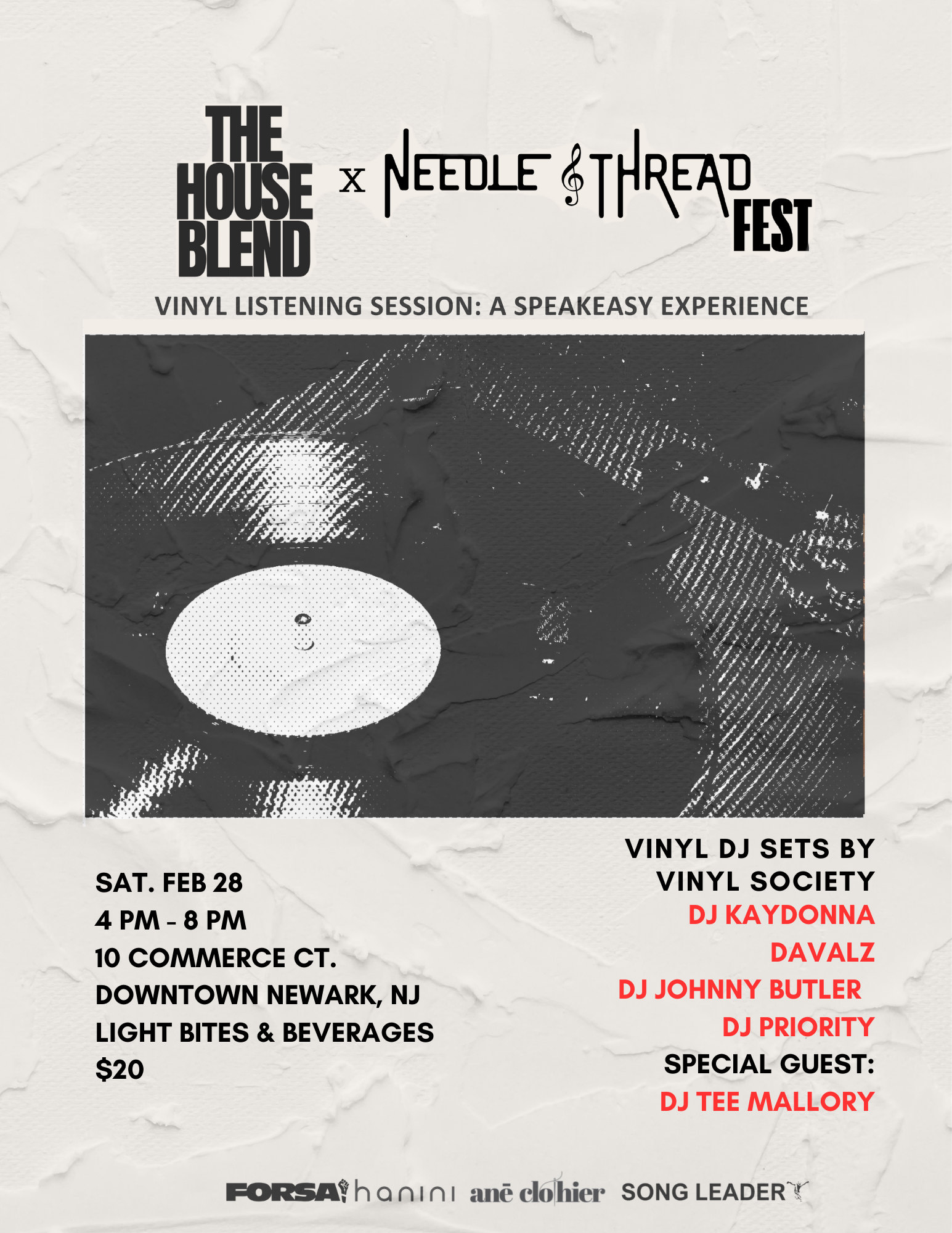 Vinyl listening session with Needle &amp; Thread