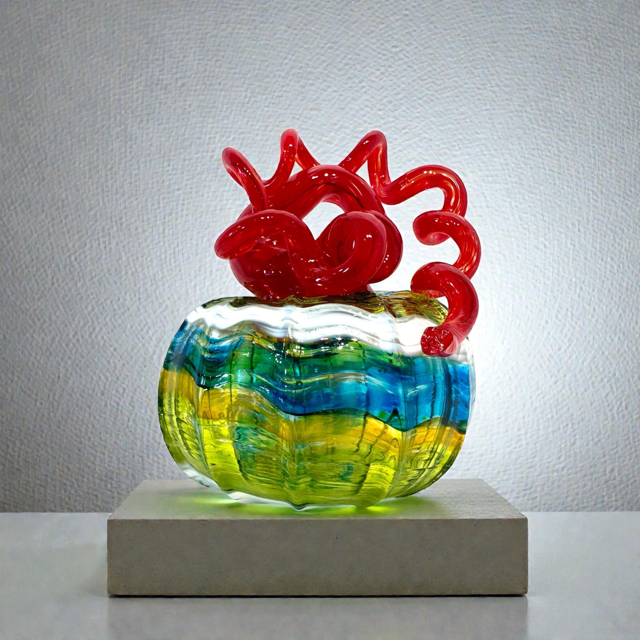 Call 316.744.2442 to arrange your very own custom pumpkin. Choose your colors and design to create a one-of-a-kind glass piece!

Karg Art Glass
111 N. Oliver Ave.
Kechi, KS 67067
(316) 744-2442

Gallery Hrs.:
Mon. - Sat. 9 AM - 5:30 PM
Sun. 11 AM &nd