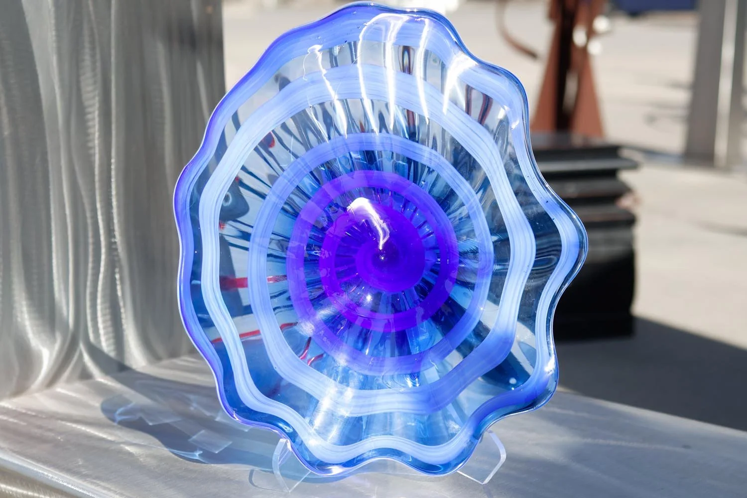 Blown glass plate at Karg Art Gallery