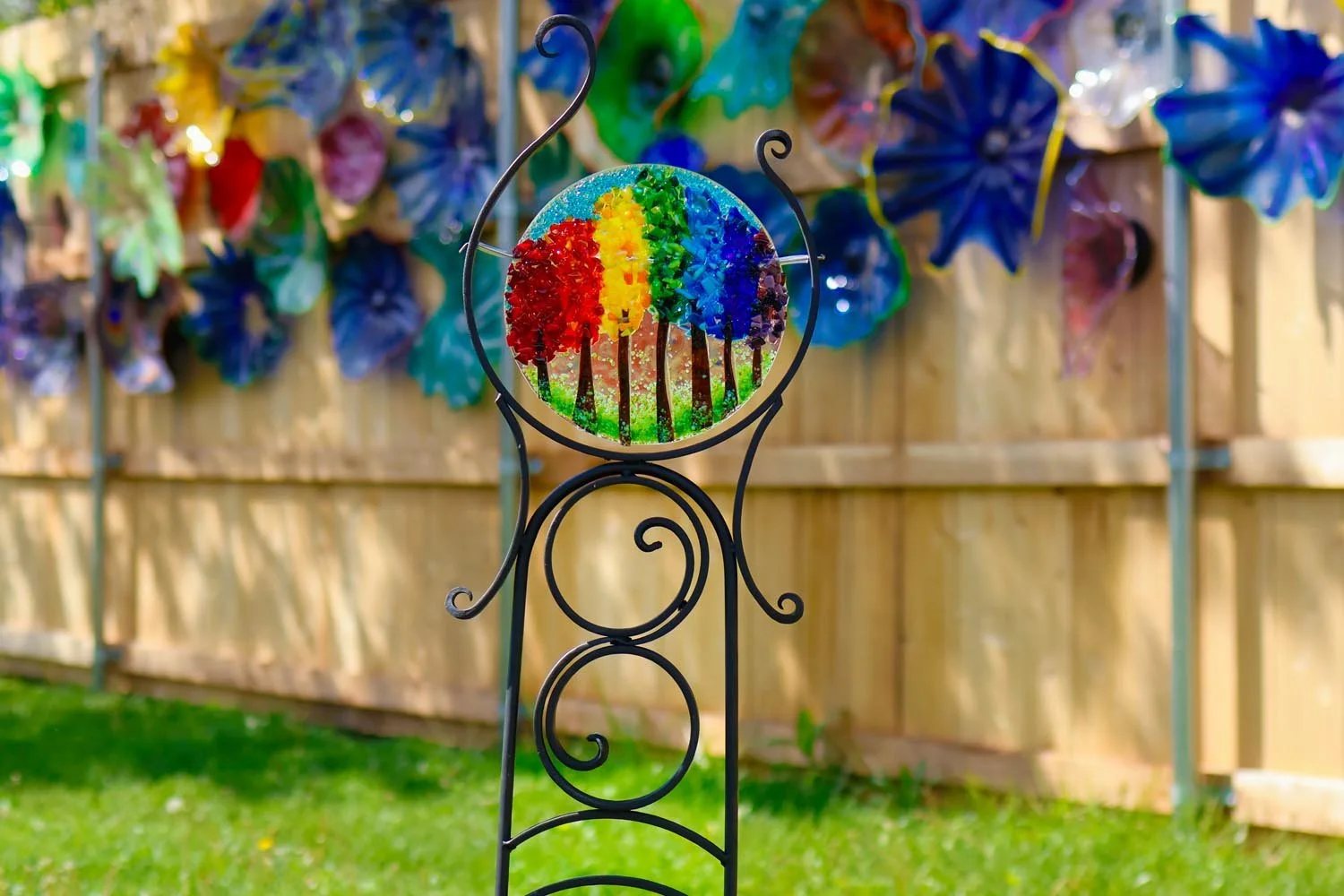 Lawn art by artist Susan Wright of Fusion by Susan