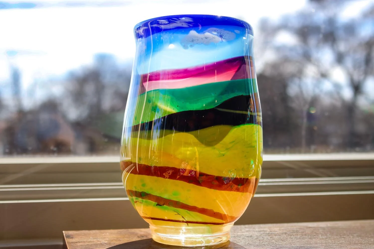 Blown glass vase at Karg Art Gallery