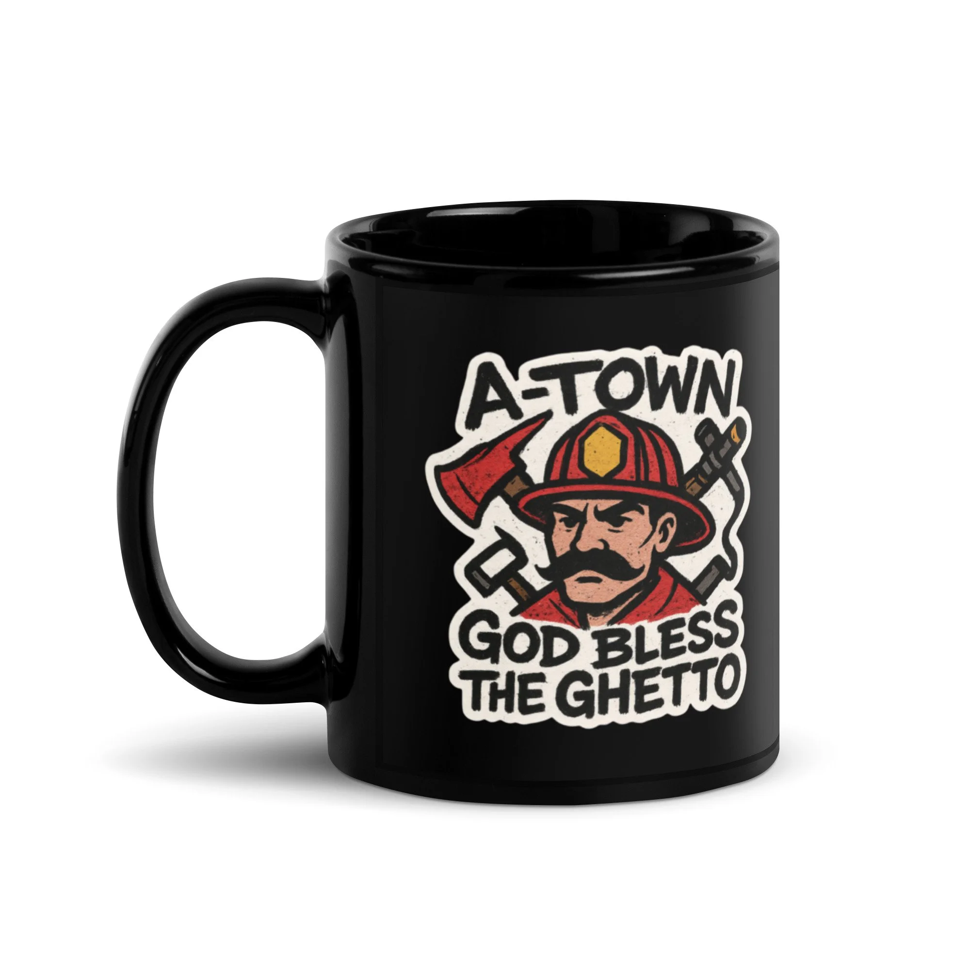 God Bless the Ghetto - Black Glossy Mug