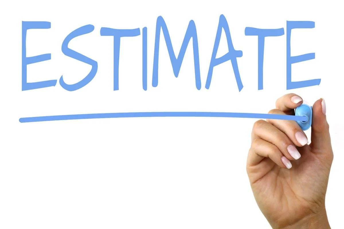 The word "estimate" is displayed