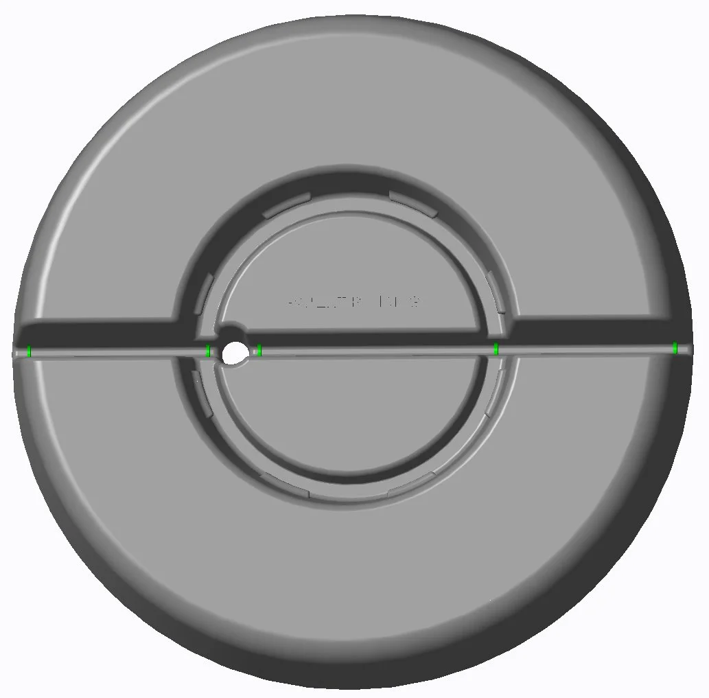 Patent Pending Eight-Point Snap Design Helps Secure Your Plate. Five Carefully Placed Anchor Joints (Shown in Green) Keep Your Plate from Bending or Breaking.