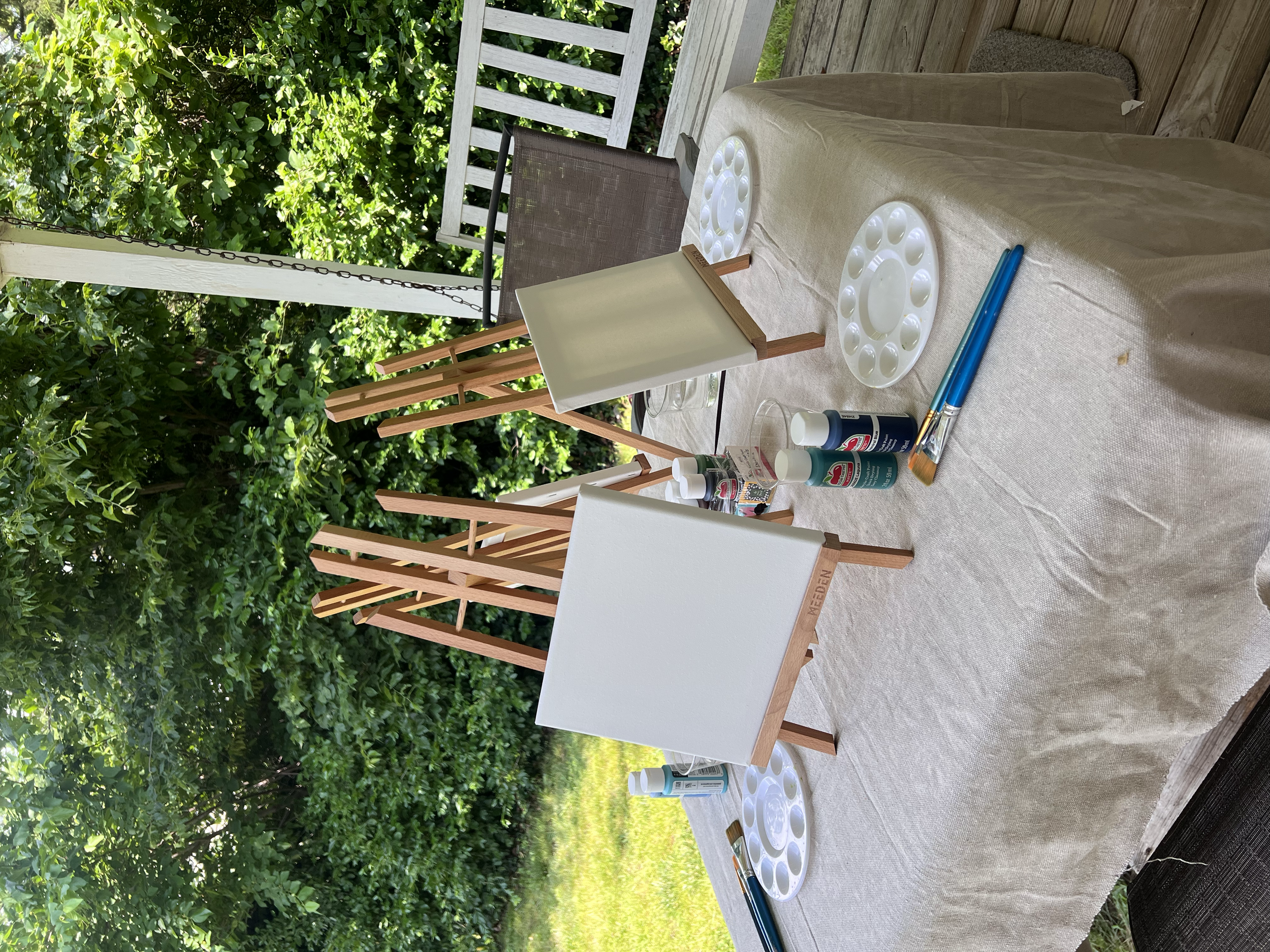 Guided By Grace Package. A small group of 2 on the clients porch on a warm spring day.