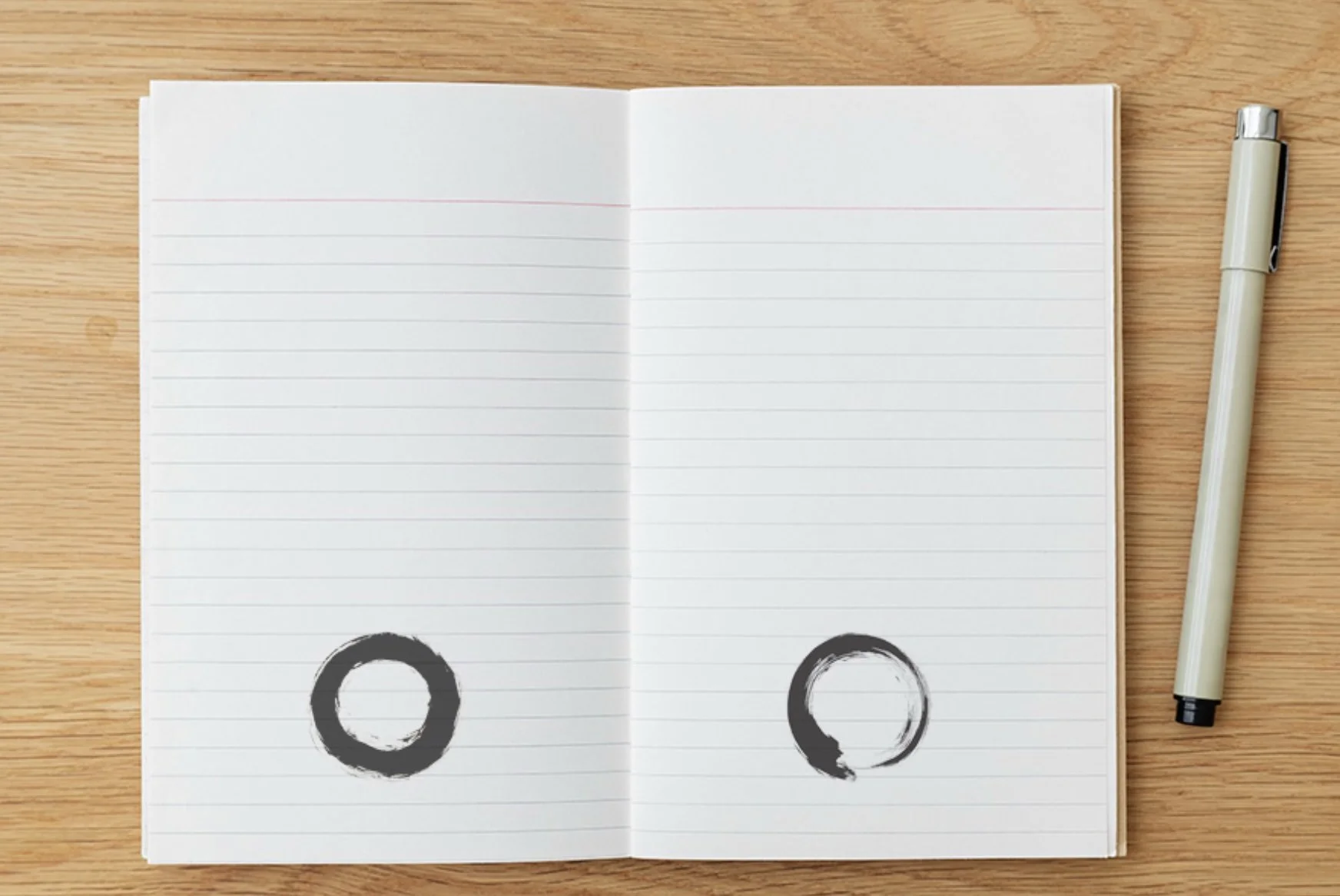 First marks on a blank page - Enso Circle