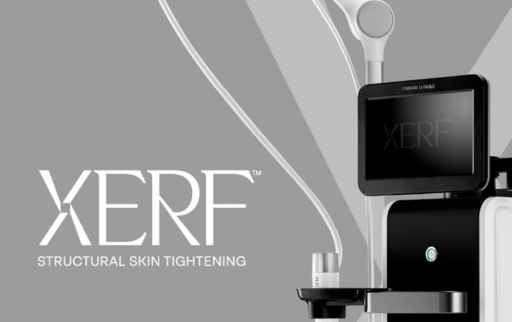 beauty treatment machine with the words "XERF Structural skin tightening"