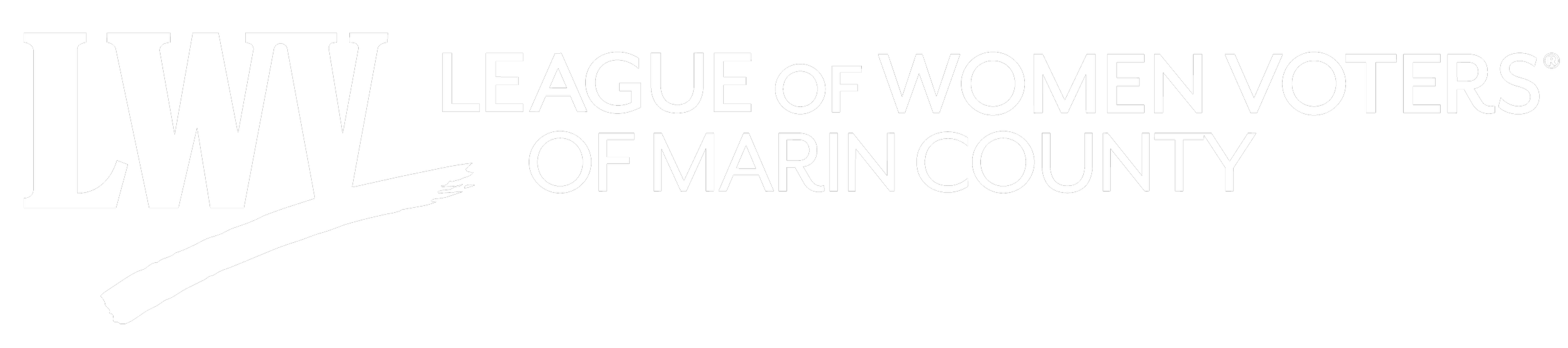 League of Women Voters Marin County logo in black and white with large initials 'LWW' and the organization's name.