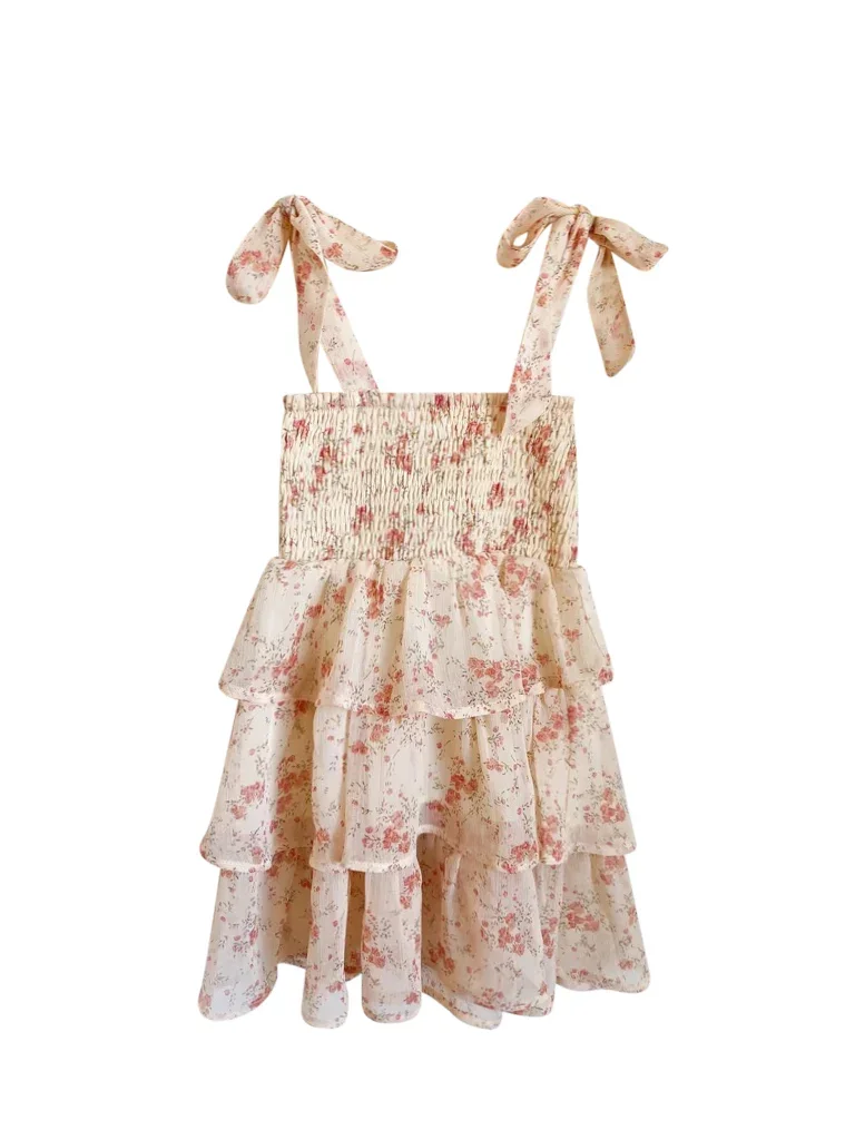 Chiffon Ditsy Floral Smocked Tank Dress