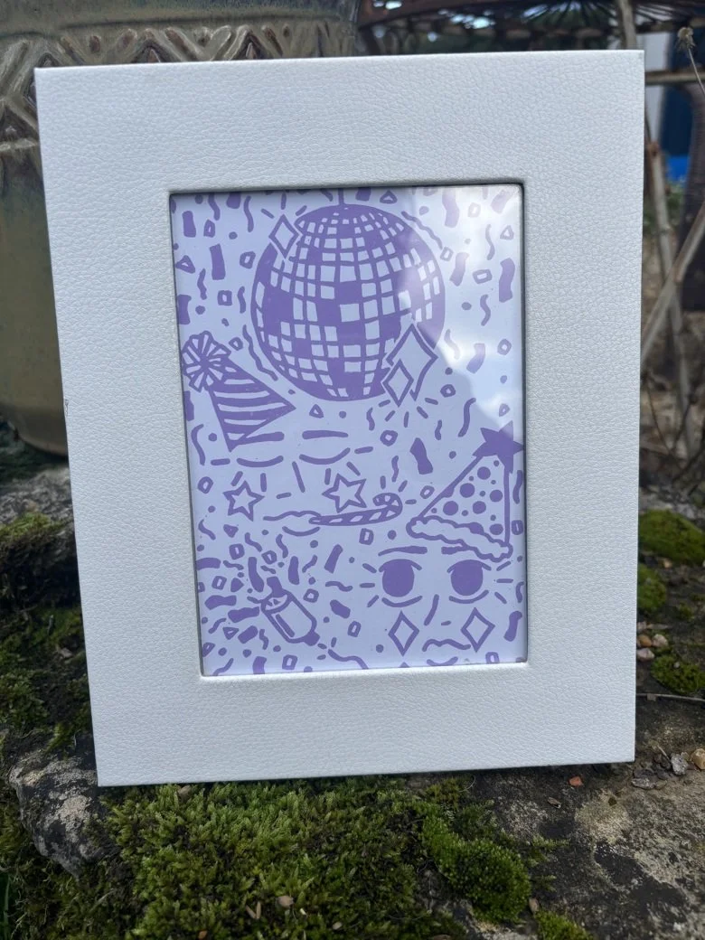 Party Girls - Framed Lino Print
