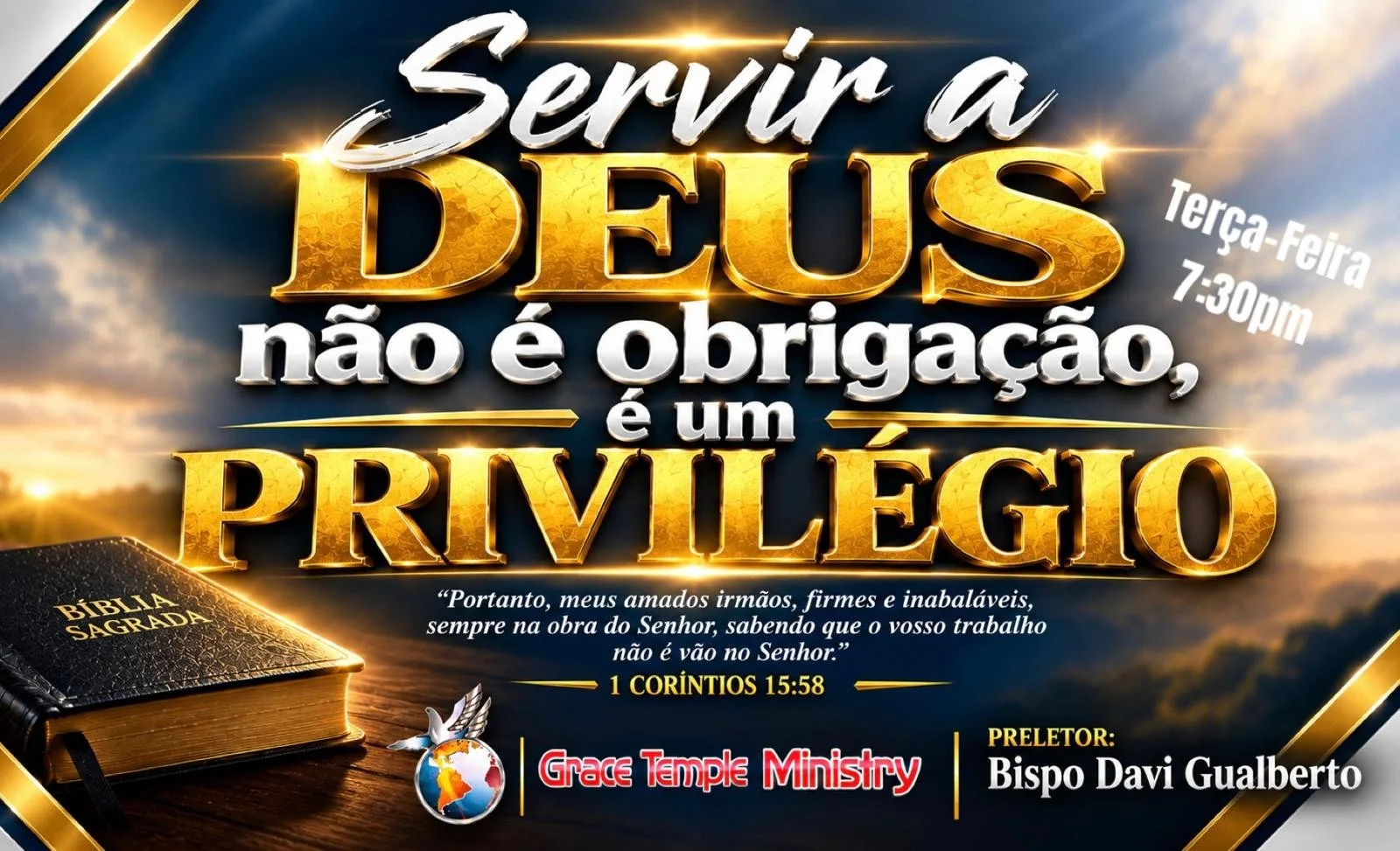 Servir a deus NÃO É OBRIGAÇÃO É um PRIVILÉGIO