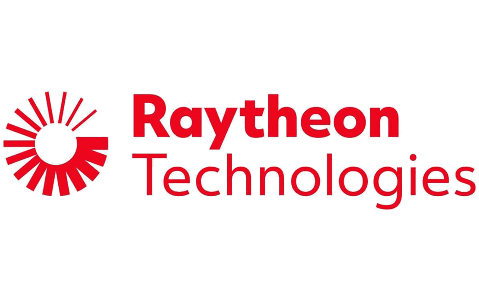 Raytheon Technologies logo with a red and black circular symbol and the company name in red text.