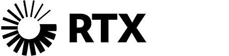 RTX logo with a sunburst design.