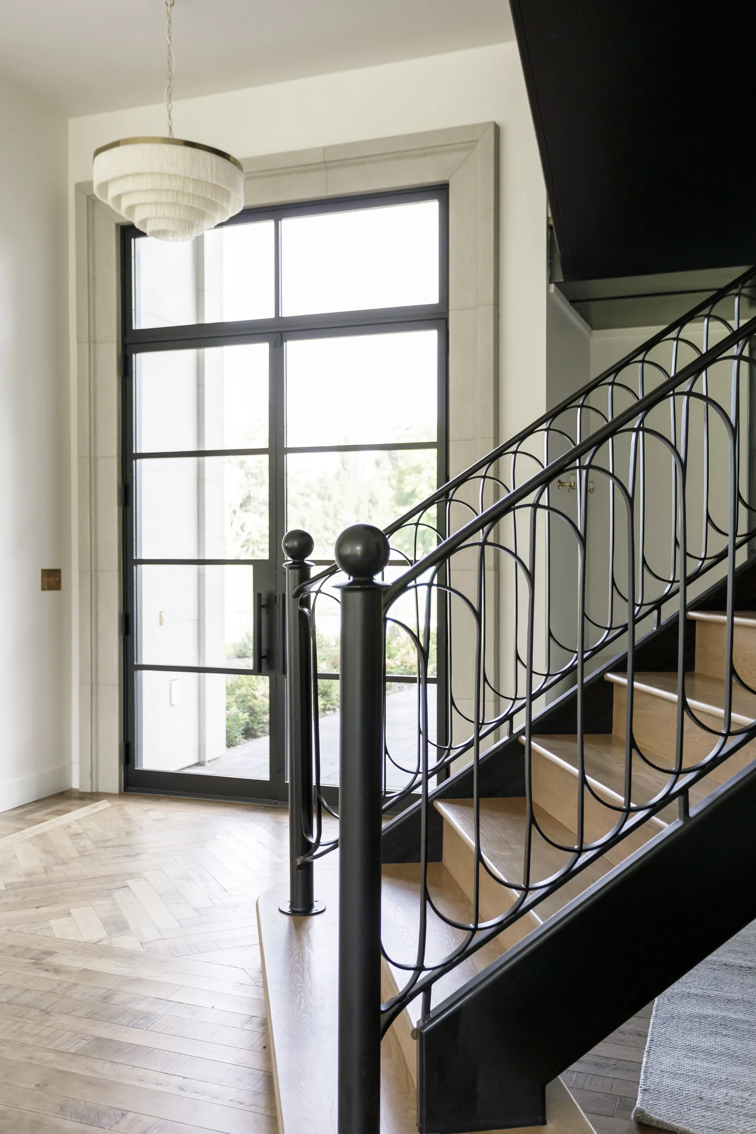 Modern white farmhouse with black steel windows, interior photograph 4 of 13 by Andi Marshall Interiors