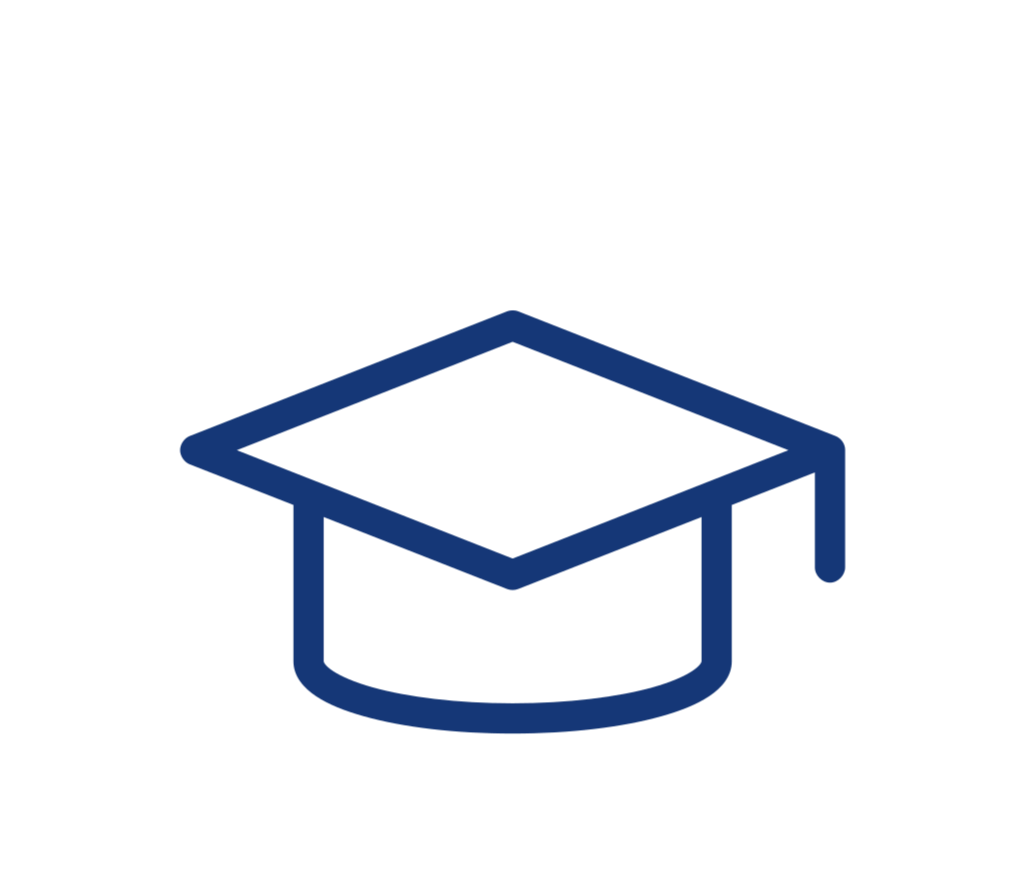 Icon of a graduation cap or mortarboard