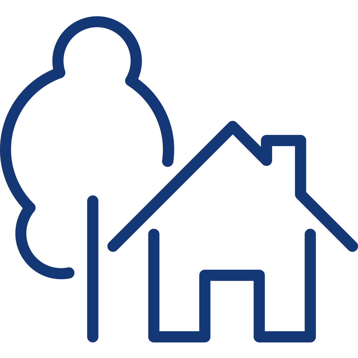 Icon of a house and tree