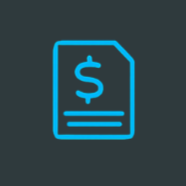 Icon of a receipt or invoice with a dollar sign