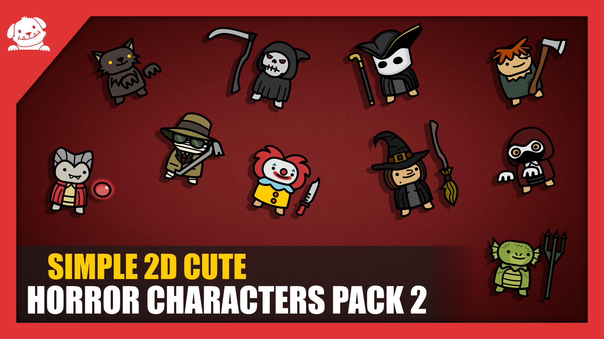 Simple 2D Cute Horror Characters Pack 2