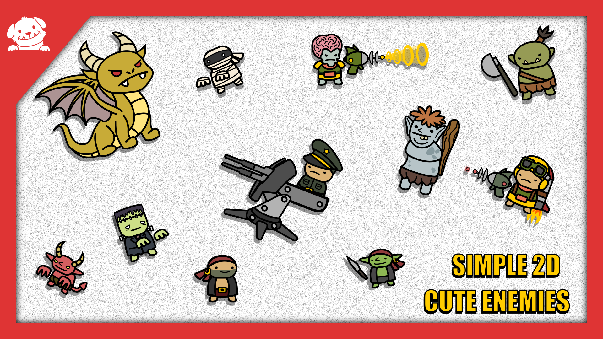 Simple Cute 2D Enemies & Bosses Pack