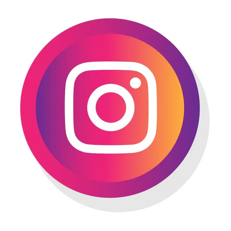 Logo d'Instagram avec un cercle coloré en dégradé de rose, orange et violet, contenant une icône blanche d'appareil photo.