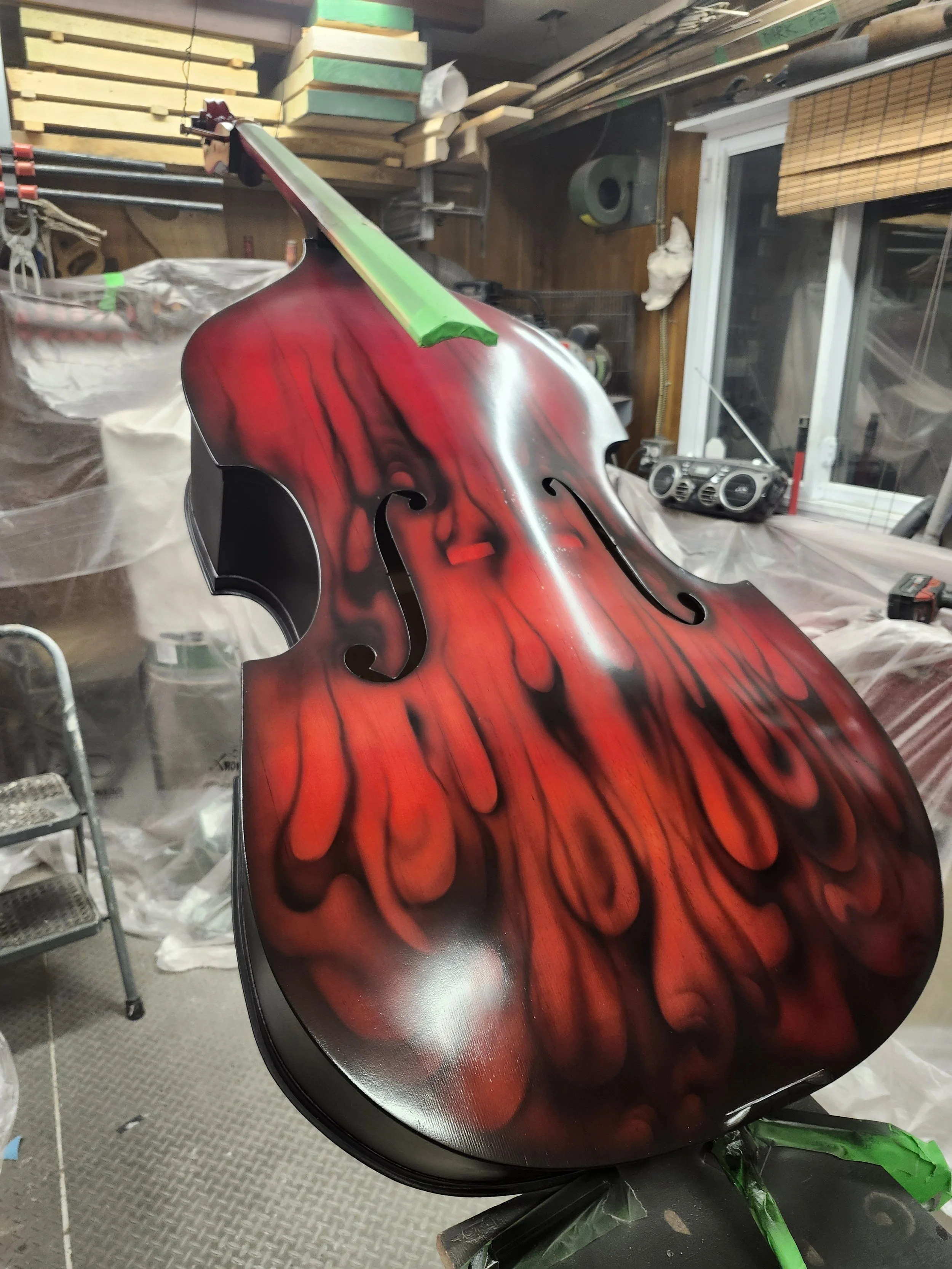 Stand-Up Bass restoration & custom paint