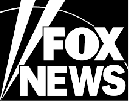 Fox News logo in black and white.