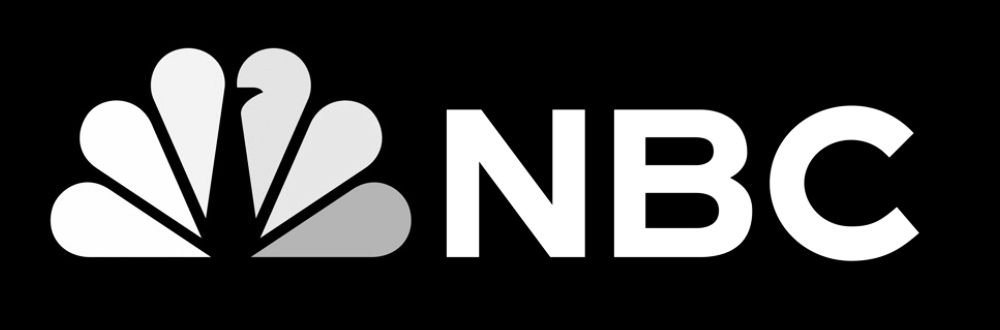 NBC logo with peacock symbol on a black background.