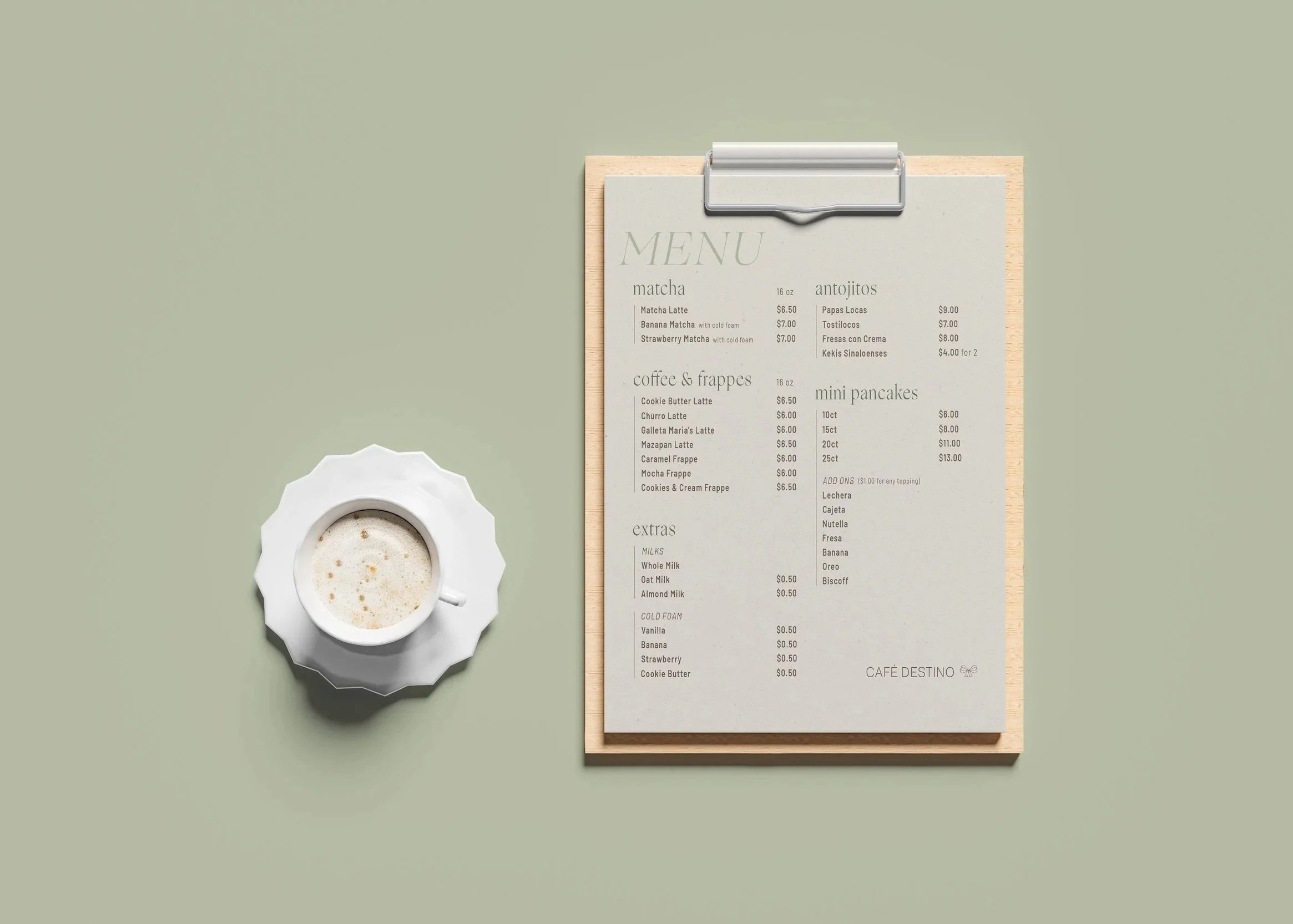 Café Destino - Menu Design