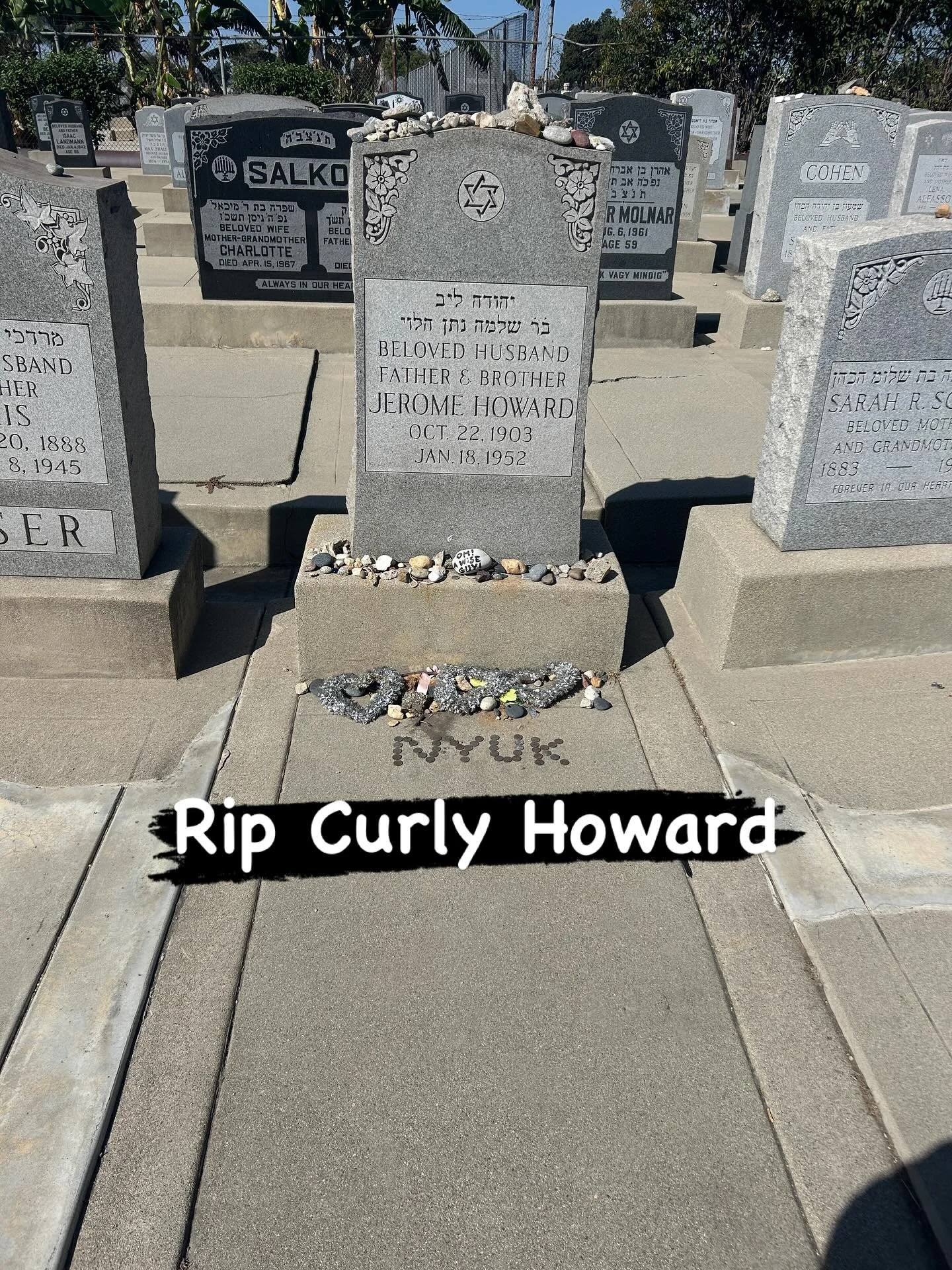 Went to pay my respects to two of the Howard brothers - I&rsquo;m planning to see Larry today in his birthday and hopefully go see Mor before I leave.  Very powerful moment seeing two men who made me and my family laugh for so many years.