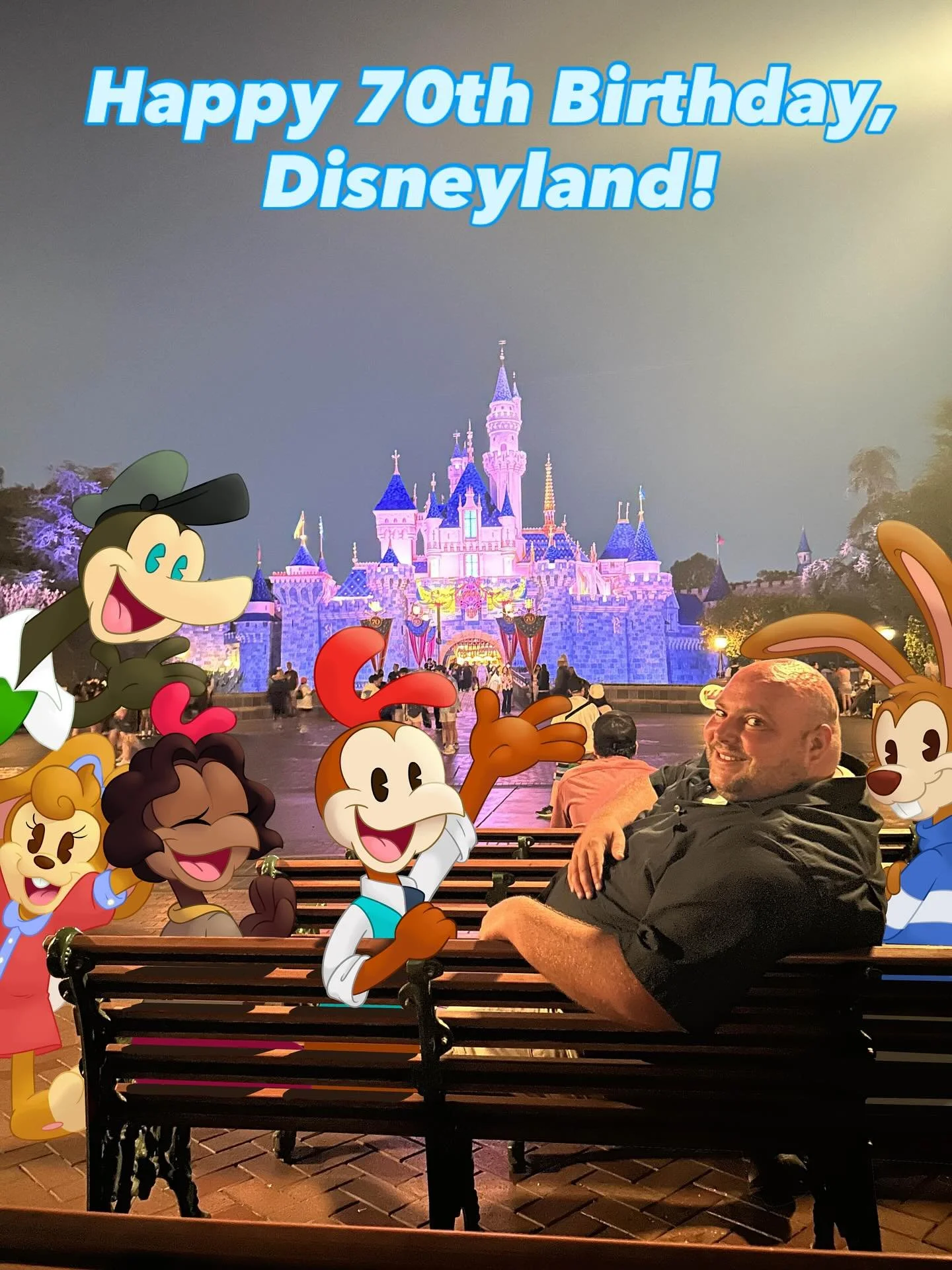 The gang and I had a fun time at the park this week and we&rsquo;re thrilled to be able to celebrate with all you folks! Happy 70th birthday to @disneyland from the entire cast &amp; crew of #ChuckyChickenCartoons

#chuckychicken #indieanimation #ani