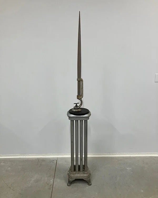 &ldquo;Unicorn&rdquo;

77&rdquo; x 11&rdquo; x 8&rdquo;

Found steel objects and stained wood