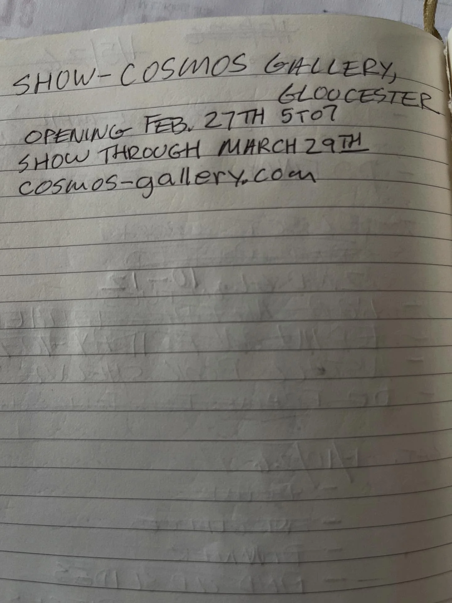 Upcoming show through March 29th at Cosmos Gallery in Gloucester, MA! Link in bio