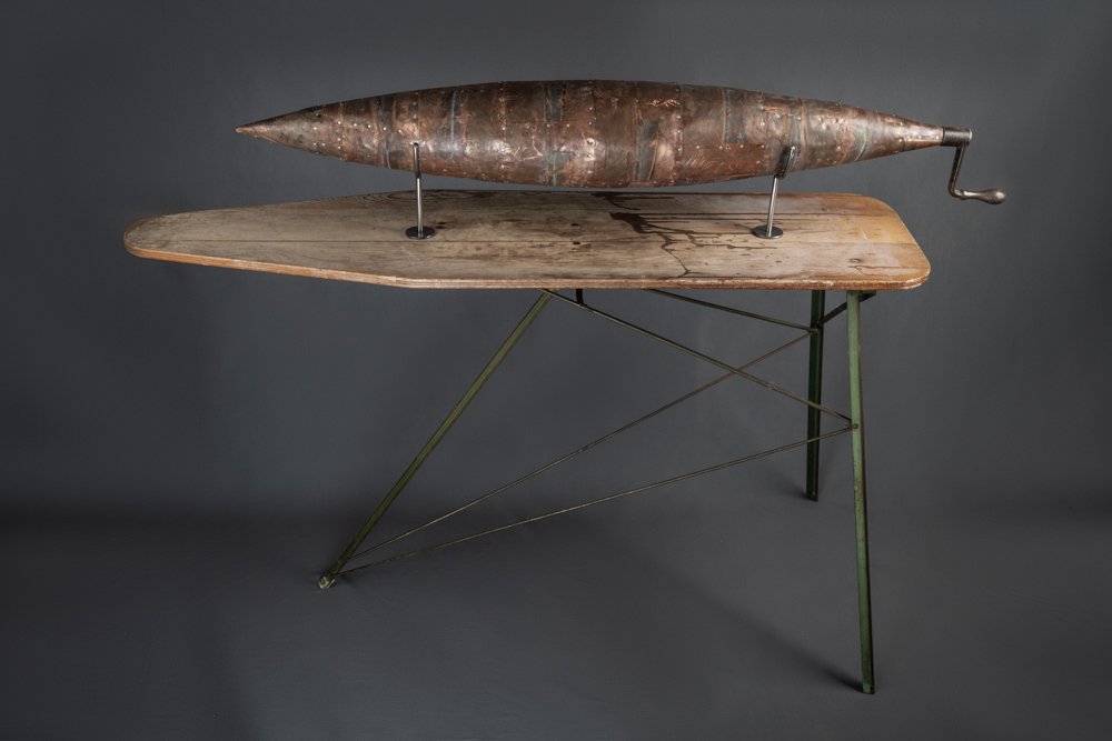 Cranky Old Bird Ironing Out Somethings 42" x 59" x 14.5"