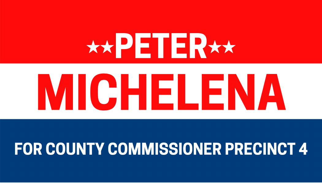 Peter Michelena for Brazos County Commissioner, Precinct 4 campaign logo