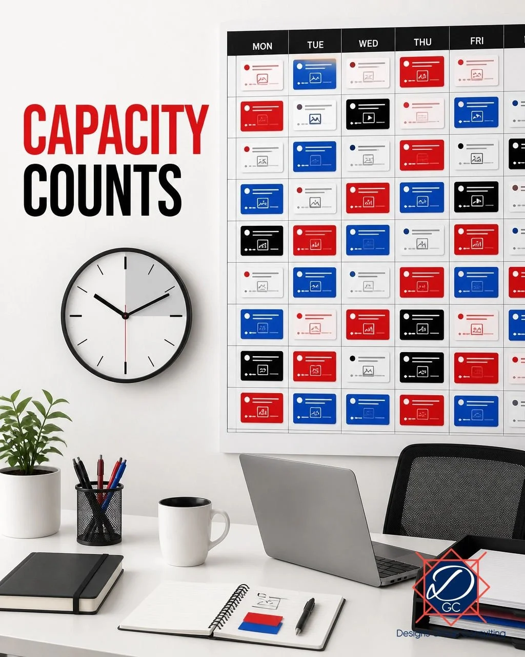 I built a content calendar so ambitious it needed its own content calendar.

A sustainable cadence starts with the hours my team actually has: not the hours the calendar wishes existed.

I recommend:
&bull; Choose 2&ndash;3 recurring content pillars.