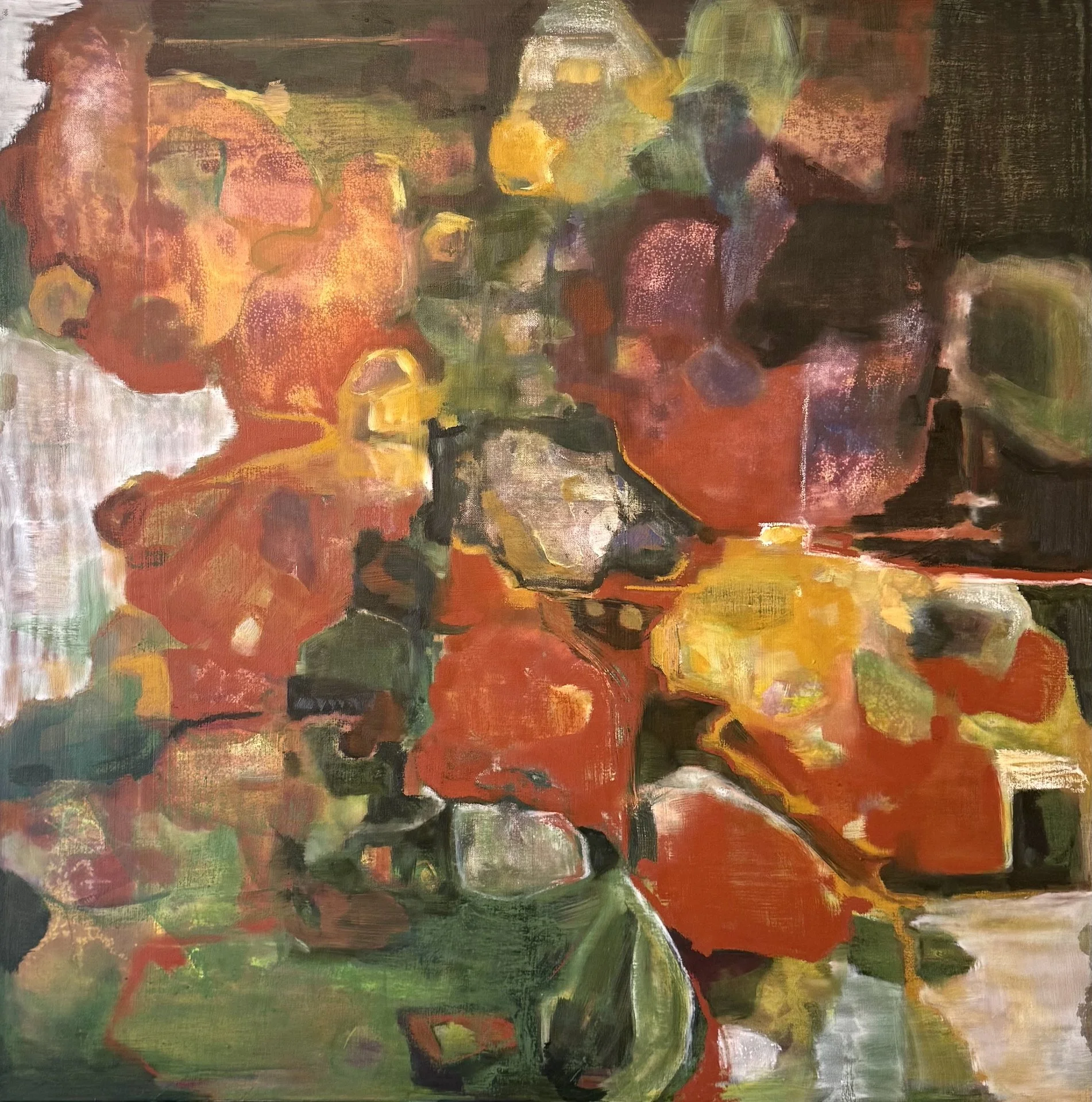 Red in Repair, 2025 
oil on canvas 
100 x 100cm 