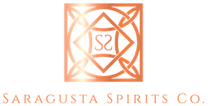 Logo of Saragusta Spirits Co., featuring a decorative square design with intricate patterns and the company name beneath.