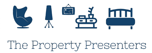 Icons of a microscope, easel, briefcase, plant, and bed above the text 'The Property Presenters'