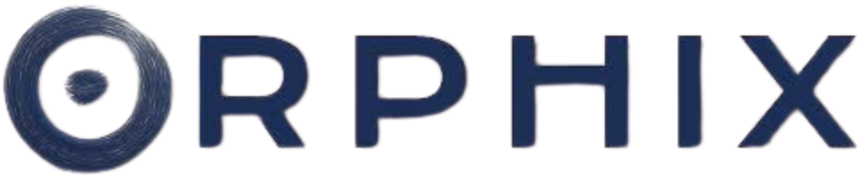 The logo of the regulatory affairs consulting company Orphix, featuring a stylised circular symbol followed by the word 'ORPHIX' in bold, dark blue capital letters.