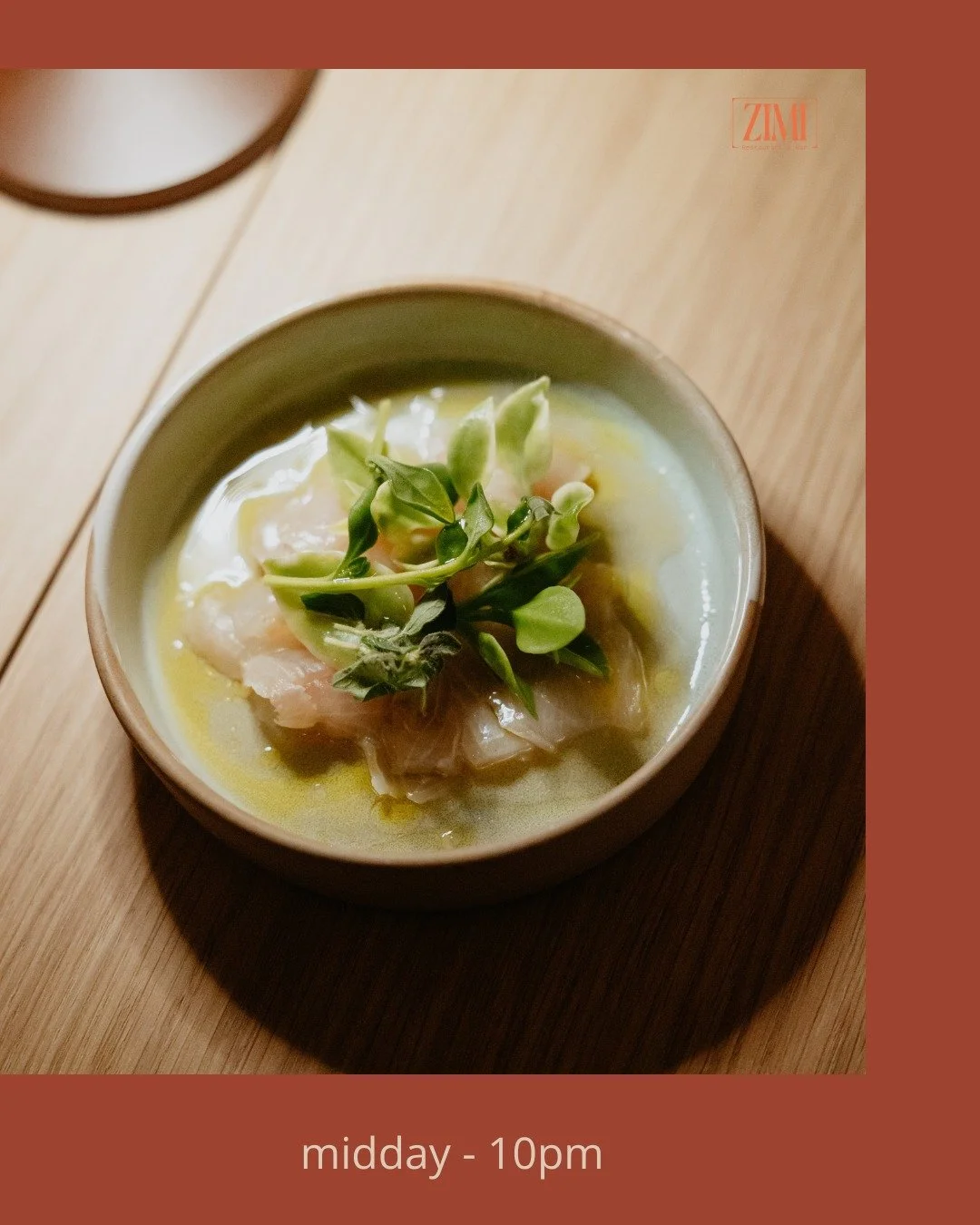 Need an excuse to visit ZIMI?

Kingfish Crudo, house made pizza's, + Mount Zero Olives.

Now you've got one. 

Open Today. Midday - 10pm. 

Booking recommended.