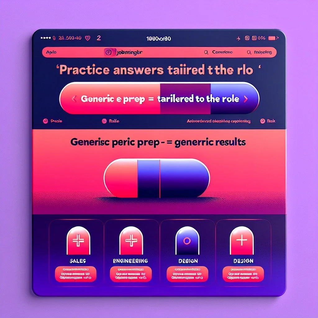 Generic prep = generic answers.

Practice questions tailored to your role.

That&rsquo;s how you show up specific, confident, and hireable.

JobMinglr is built for role-specific practice.

#interviewprep #jobsearch